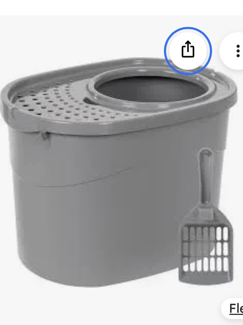 Large Cat Litter Box with High Sides - Grey